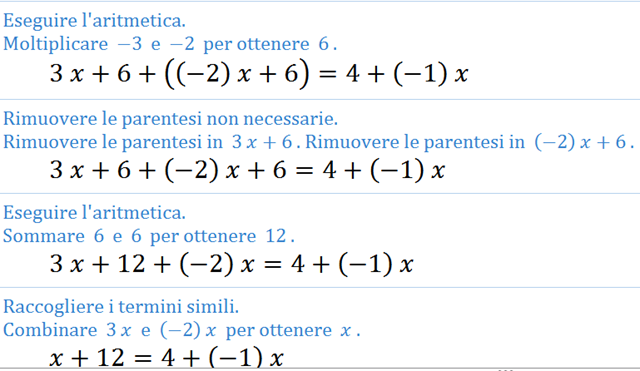 risolvi equazioni con passaggi letra