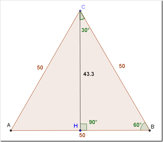 Trovare il lato del triangolo equilatero sapendone l'altezza