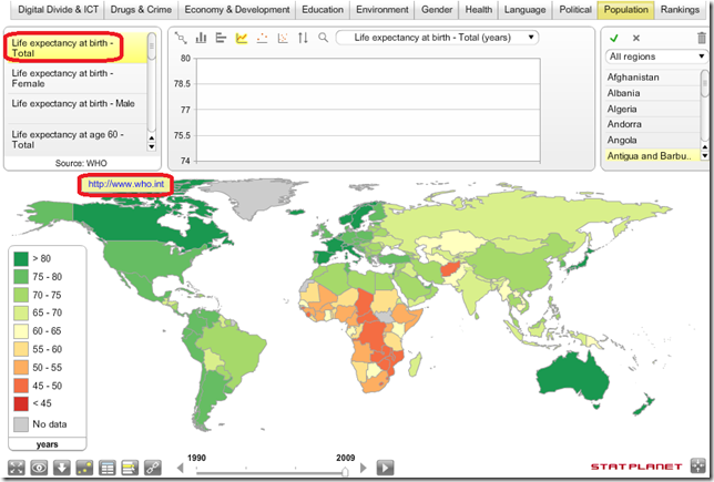 Mappe interattive con statistiche mondiali