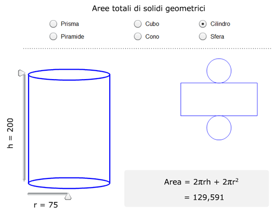 Aree totali di alcuni solidi geometrici