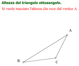 Come tracciare l'altezza di un triangolo ottusangolo