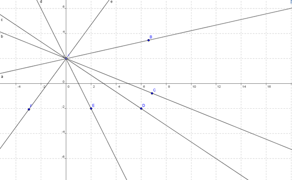 Fascio di rette passanti per il punto A (0; 2)
